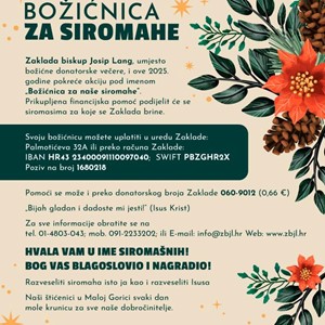 Zaklada biskup Josip Lang pokrenula akciju "Božićnica za siromahe"